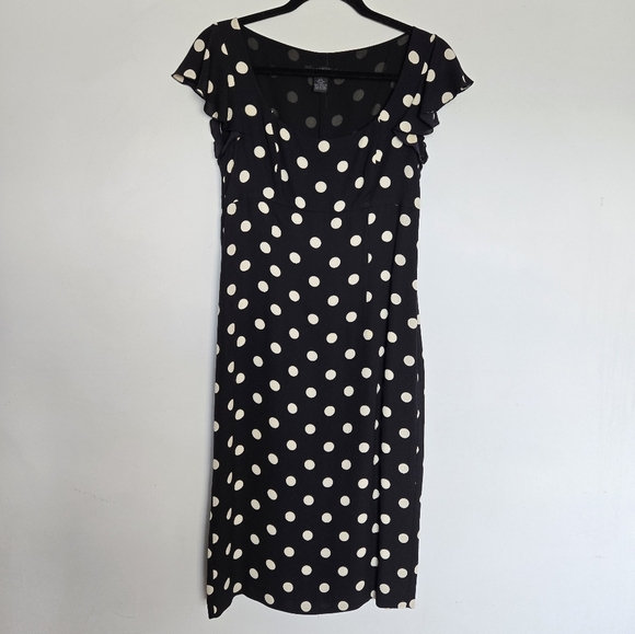 The Limited Silk Empire Waist Polka Dot Shift Dress Women's 4 Vintage Y2K Retro‎ - Picture 1 of 10